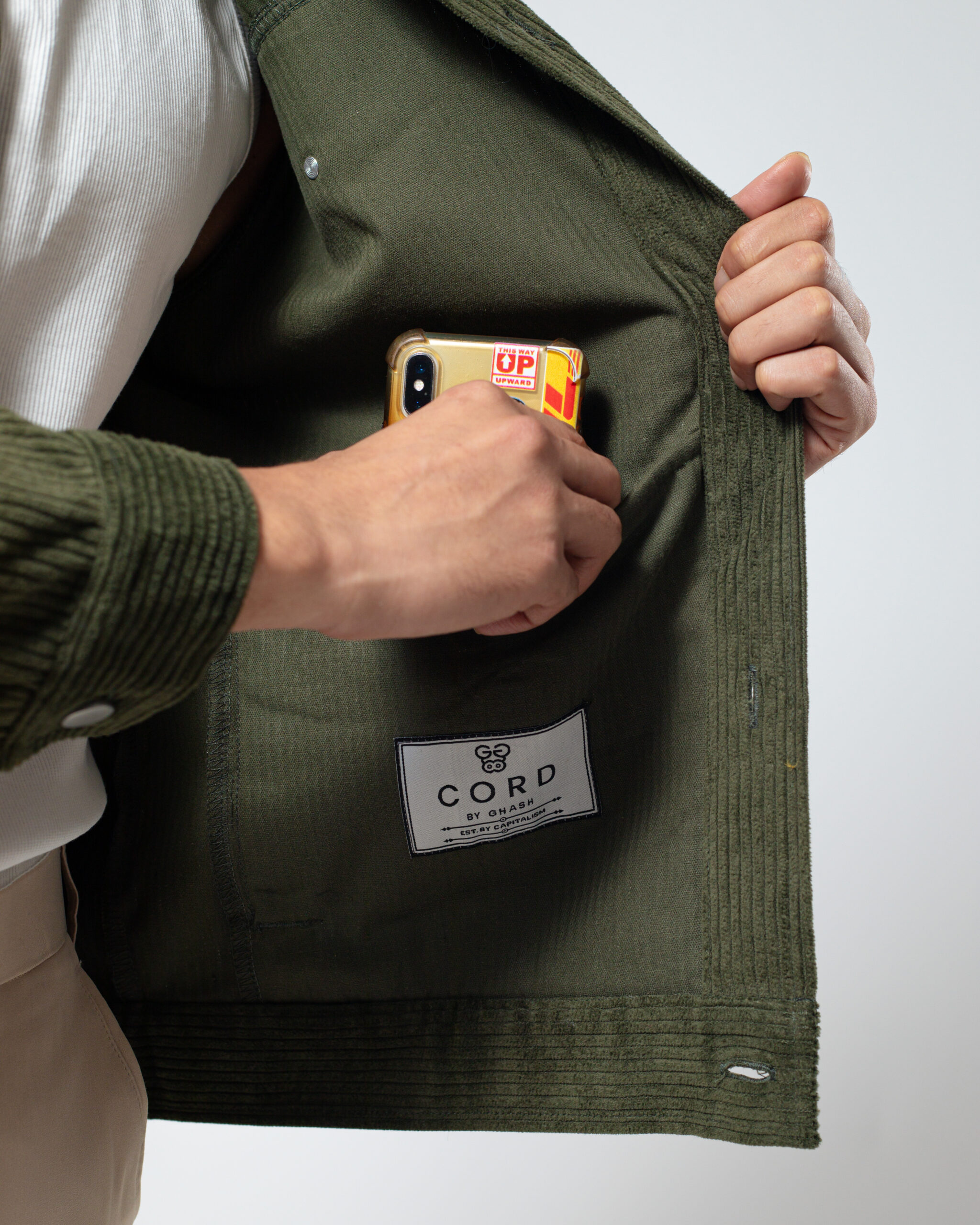 Corduroy Jacket in Olive - Image 7