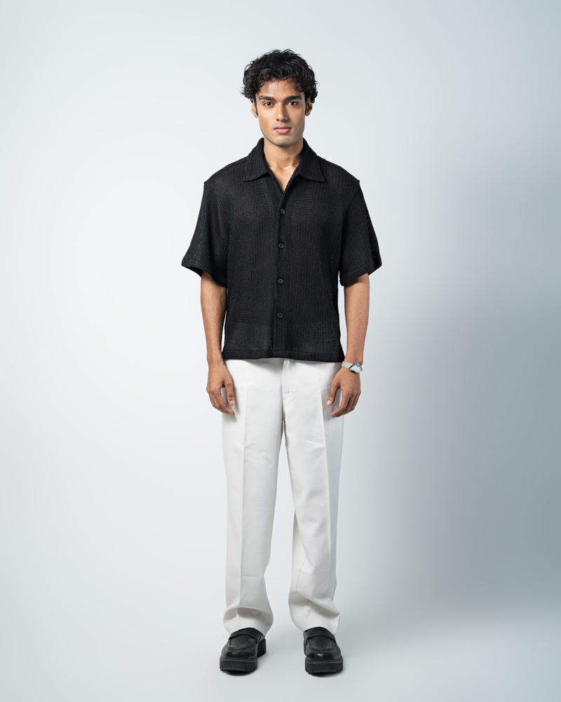 Crochet Shirt in Black - Image 4