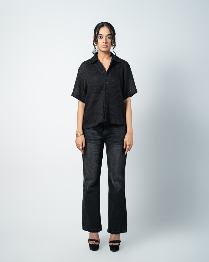 Crochet Shirt in Black - Image 5
