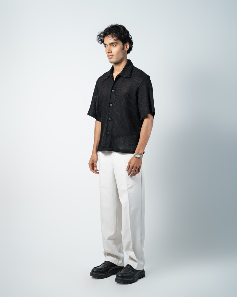 Crochet Shirt in Black - Image 6