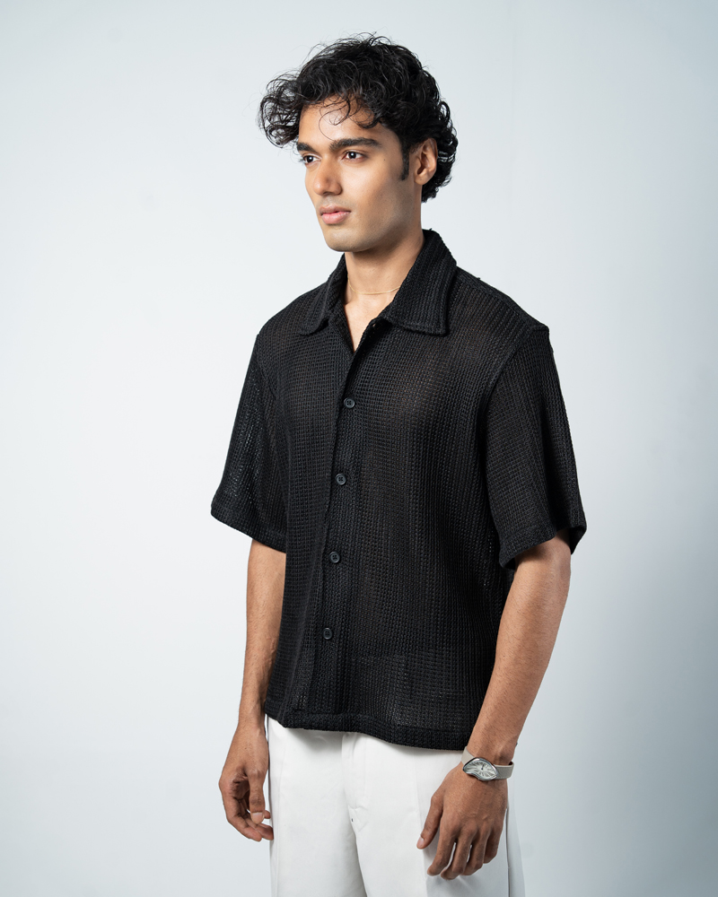 Crochet Shirt in Black - Image 10