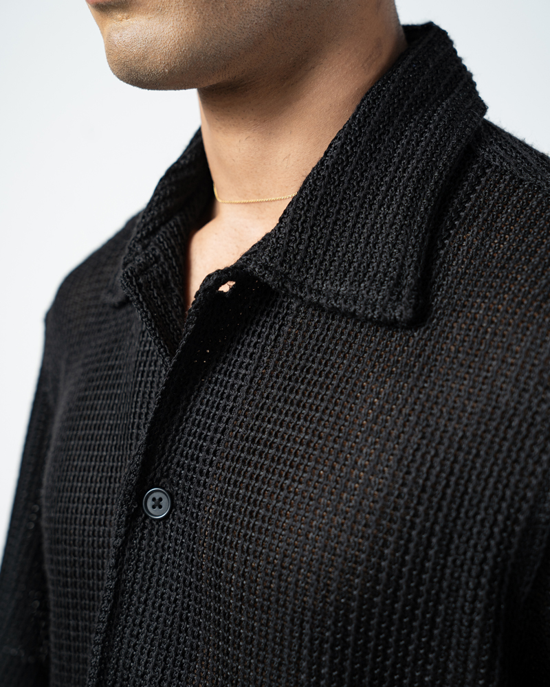 Crochet Shirt in Black - Image 12