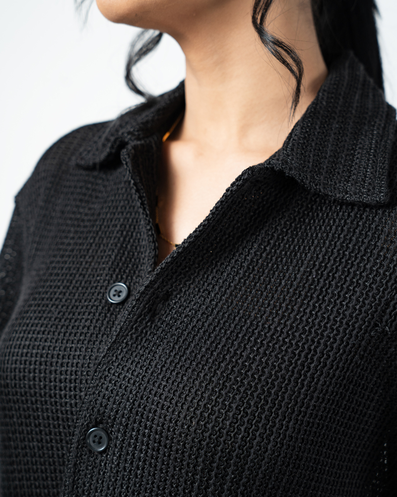 Crochet Shirt in Black - Image 13