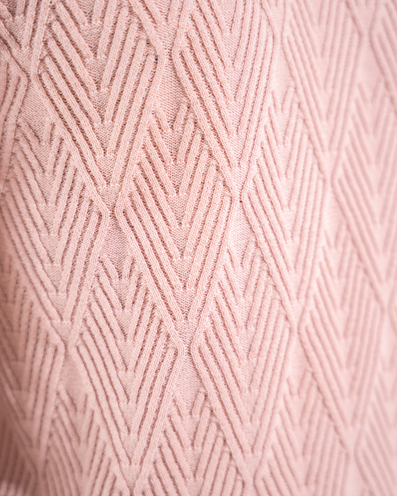 Diamond Knit Polo in Light Pink - Image 4