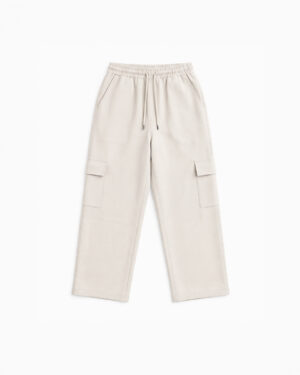 Baggy Fit Cargo Pants in Off-White