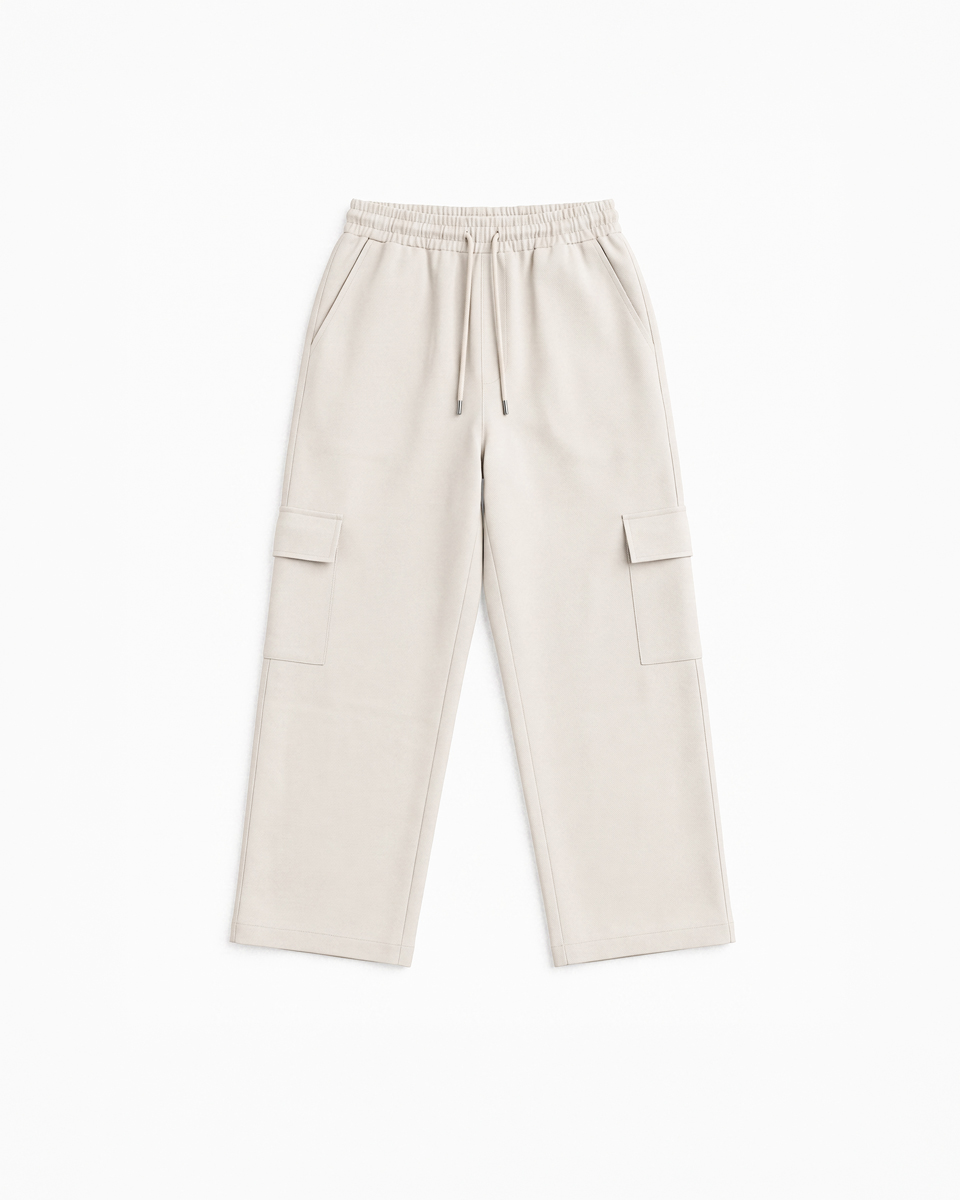 Baggy Fit Cargo Pants in Off-White