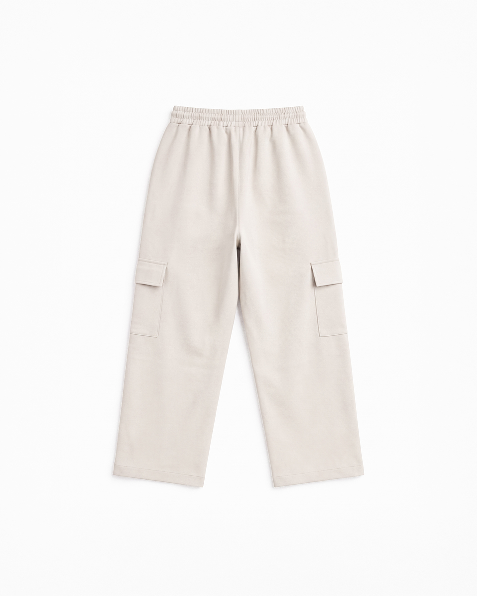 Baggy Fit Cargo Pants in Off-White - Image 2