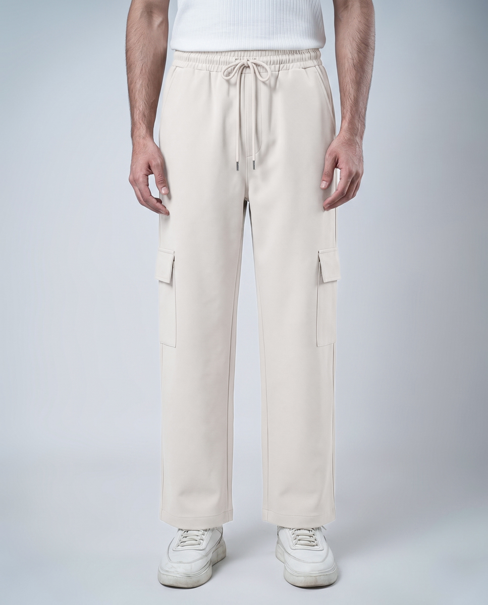 Baggy Fit Cargo Pants in Off-White - Image 5
