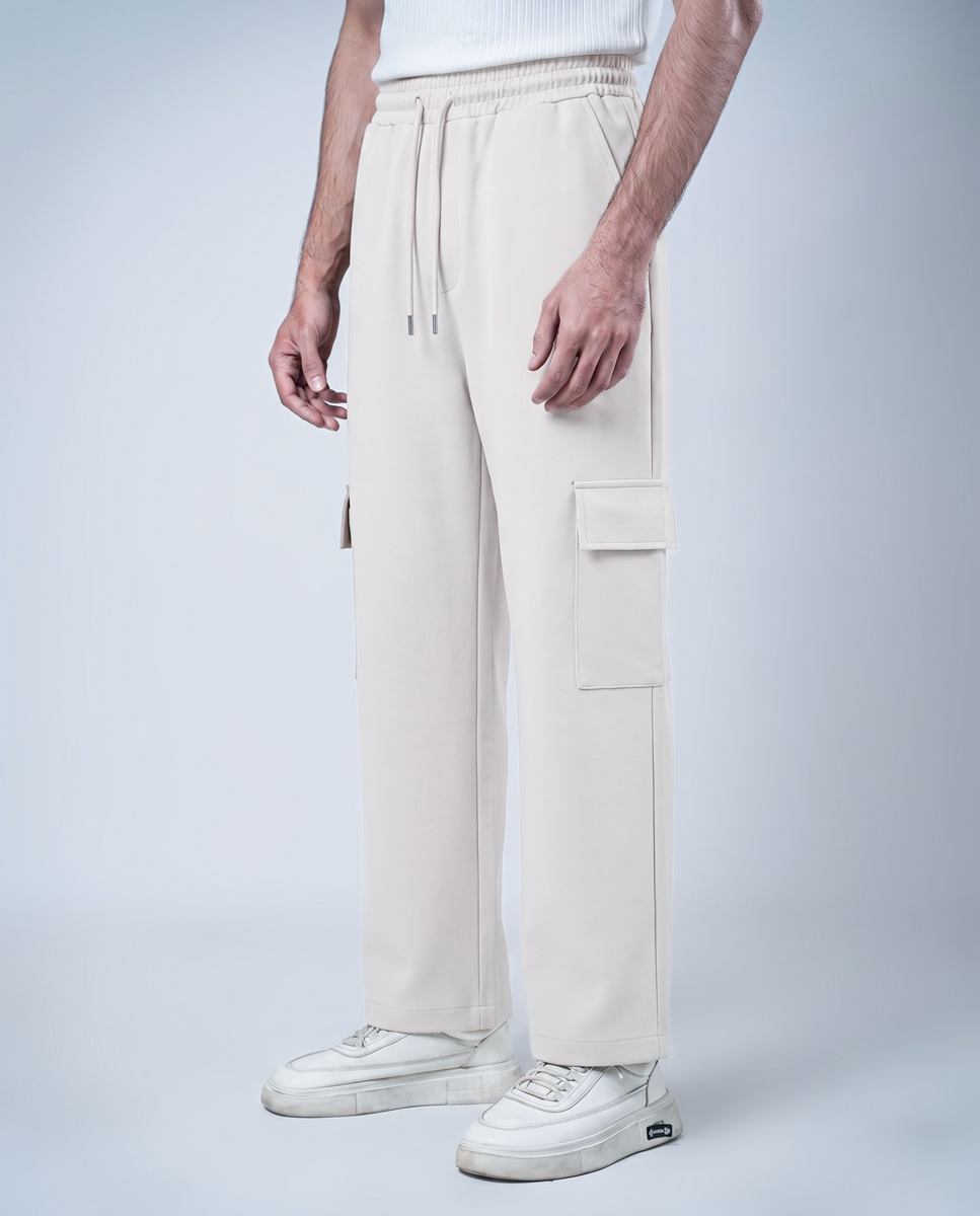 Baggy Fit Cargo Pants in Off-White - Image 6