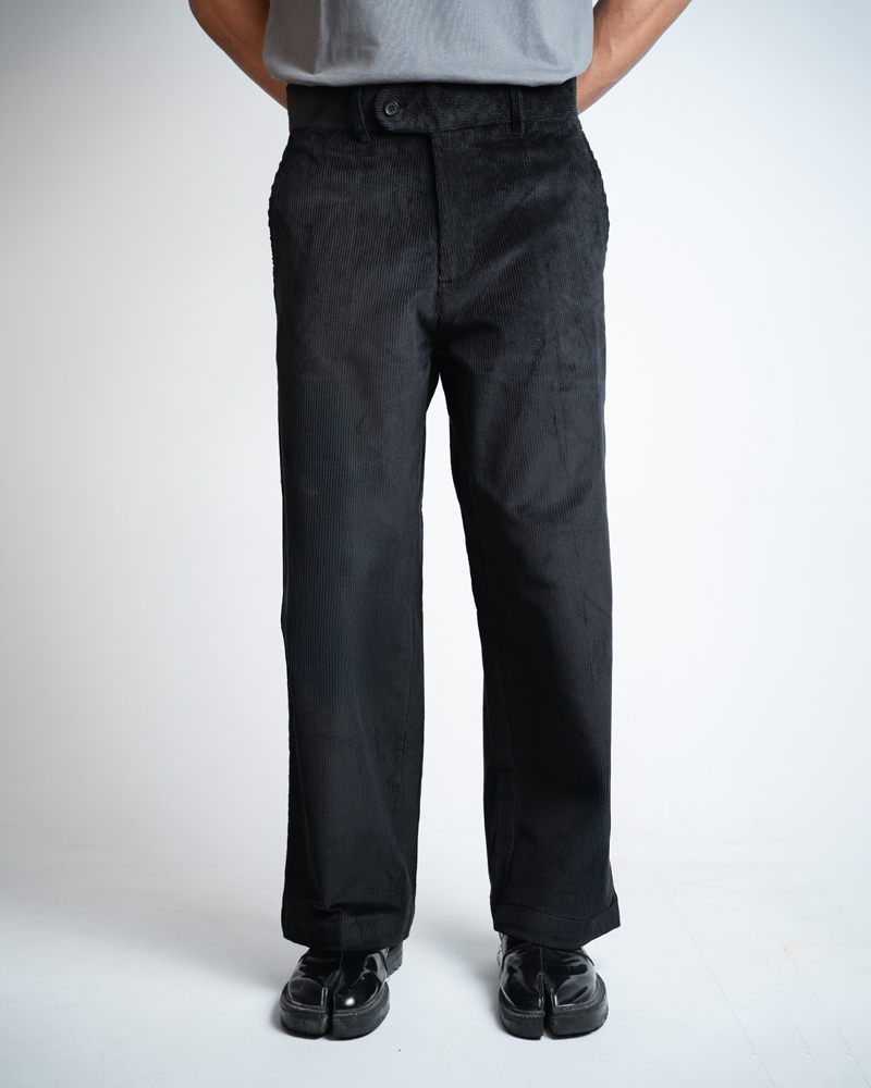 Men's Baggy Cord Pants in Black - Image 3