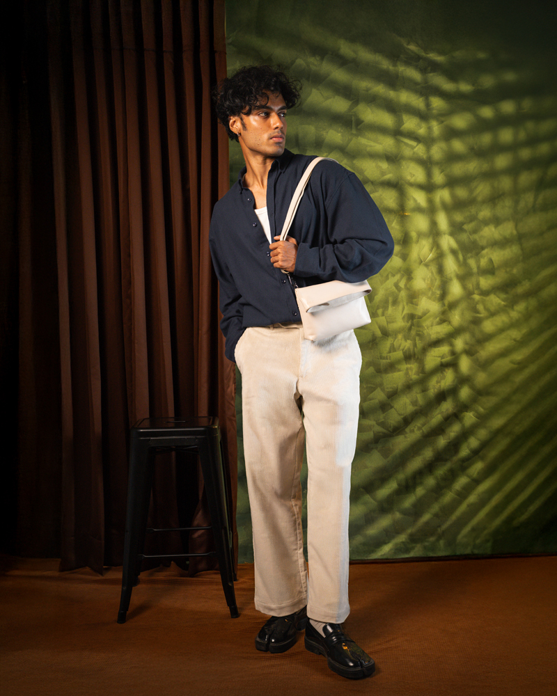 Men's Baggy Cord Pants in Off-White - Image 6