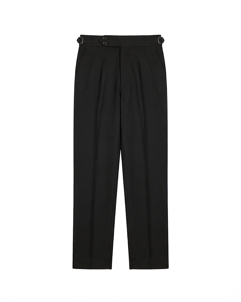 Men’s Black Classic Pleated Gurkha Pants with New Belt