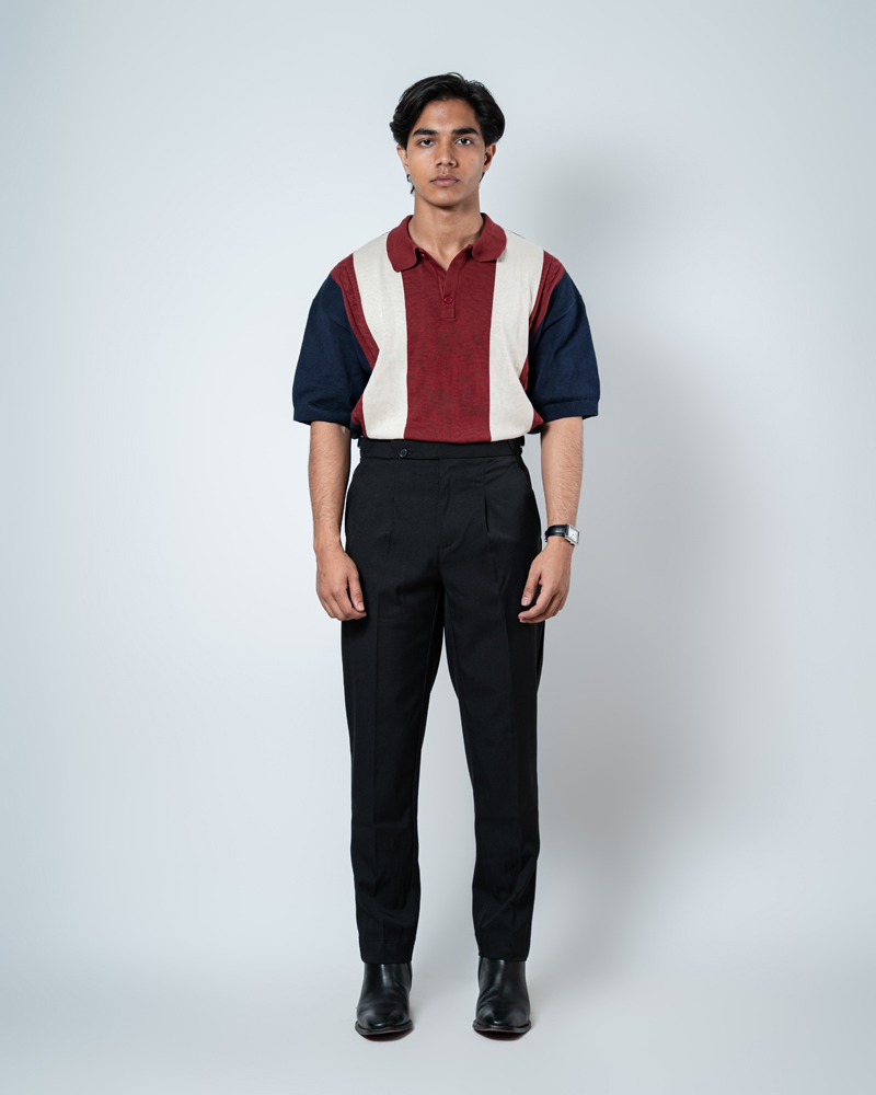 Men’s Black Classic Pleated Gurkha Pants with New Belt - Image 2