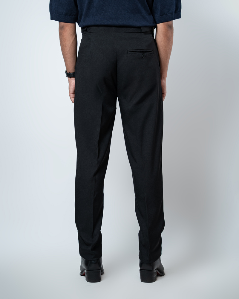 Men’s Black Classic Pleated Gurkha Pants with New Belt - Image 7