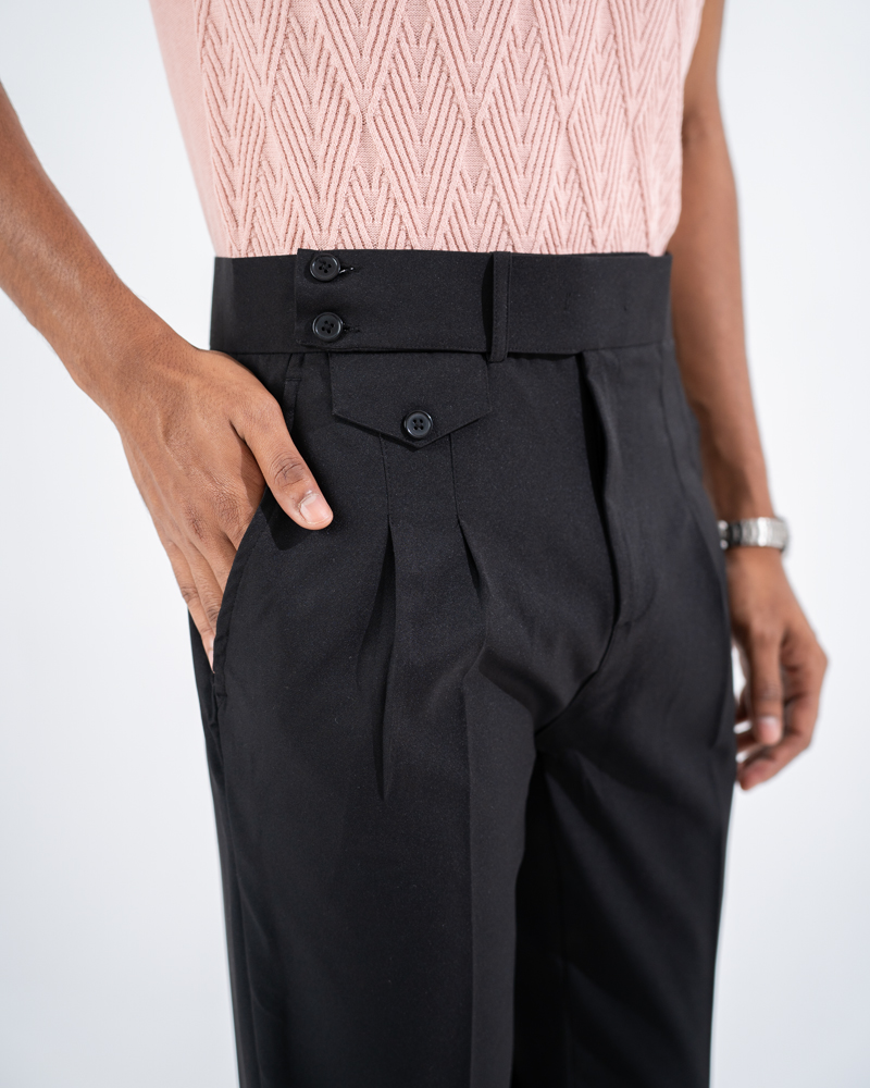 Men’s Black Formal Pleated Pants