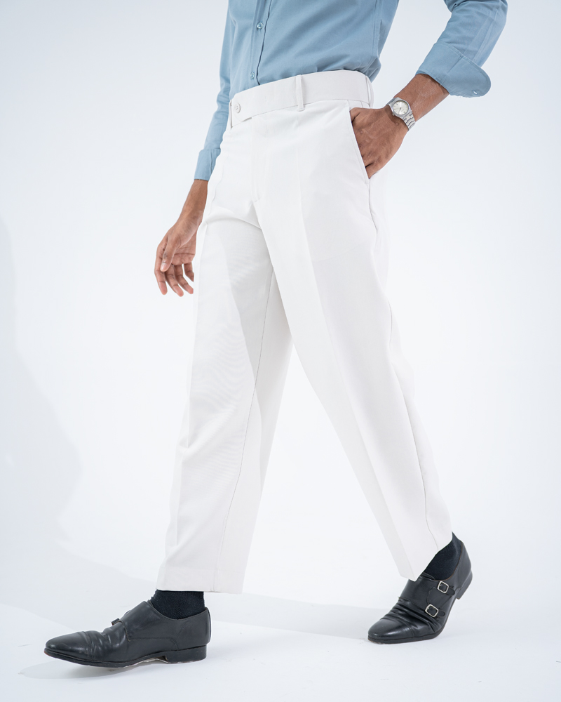 Men's Classic Relaxed Fit Pants in White - Image 4