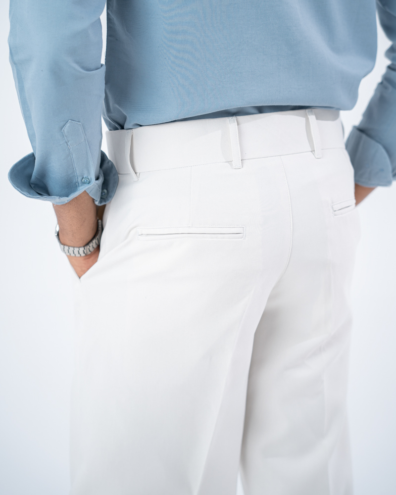Men's Classic Relaxed Fit Pants in White - Image 5
