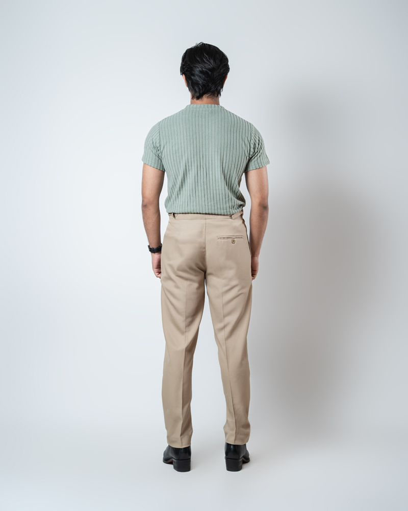 Men’s Cream Classic Pleated Gurkha Pants with New Belt - Image 7