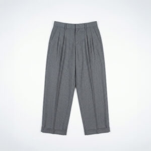 Men's Pinstripe High Waisted Relaxed Pants in Grey