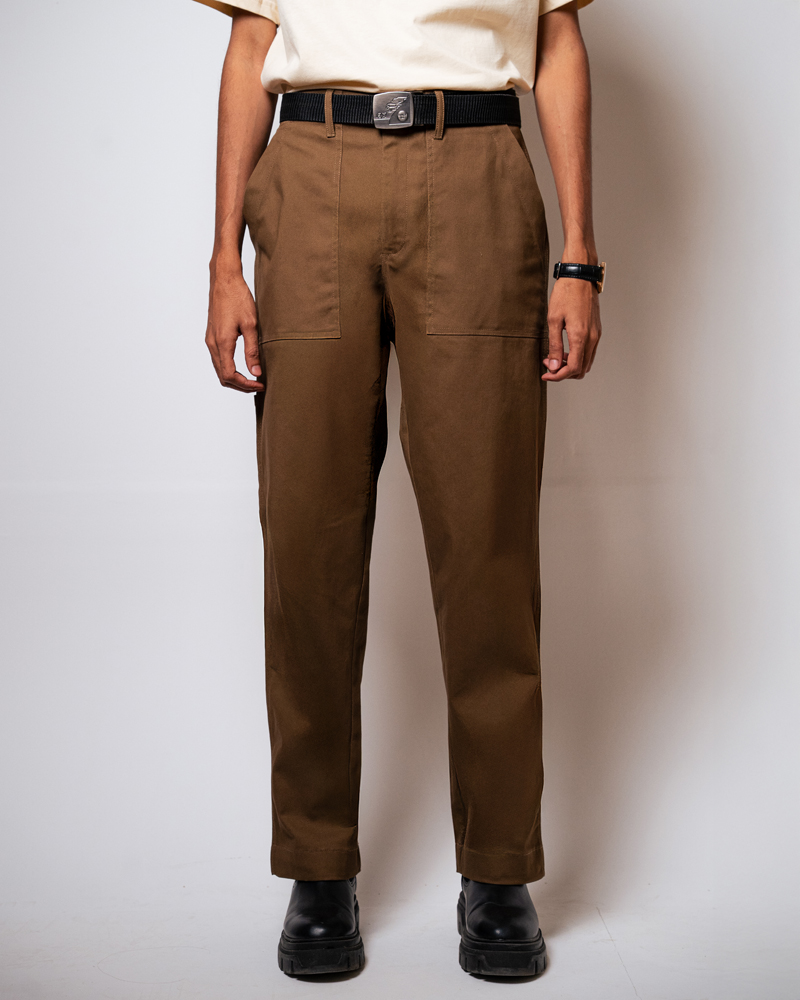 Men’s Straight Fit Carpenter Pants in Brown - Image 3