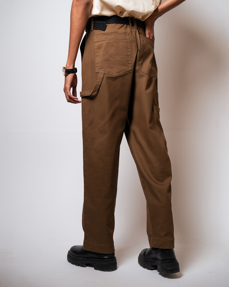 Men’s Straight Fit Carpenter Pants in Brown - Image 5