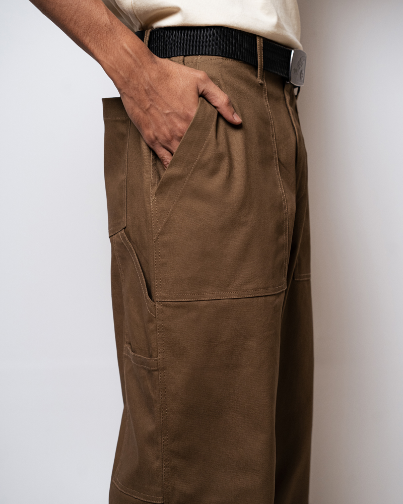 Men’s Straight Fit Carpenter Pants in Brown - Image 7