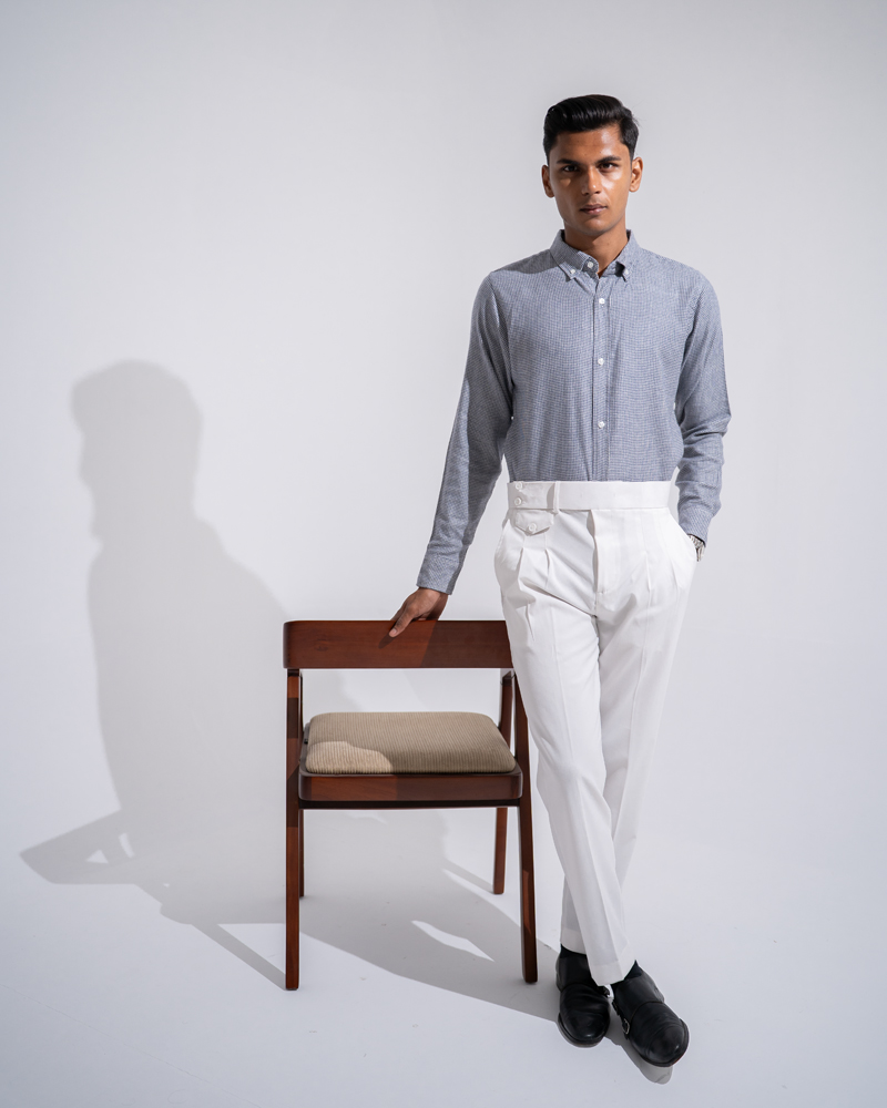 Men’s White Formal Pleated Pants - Image 5