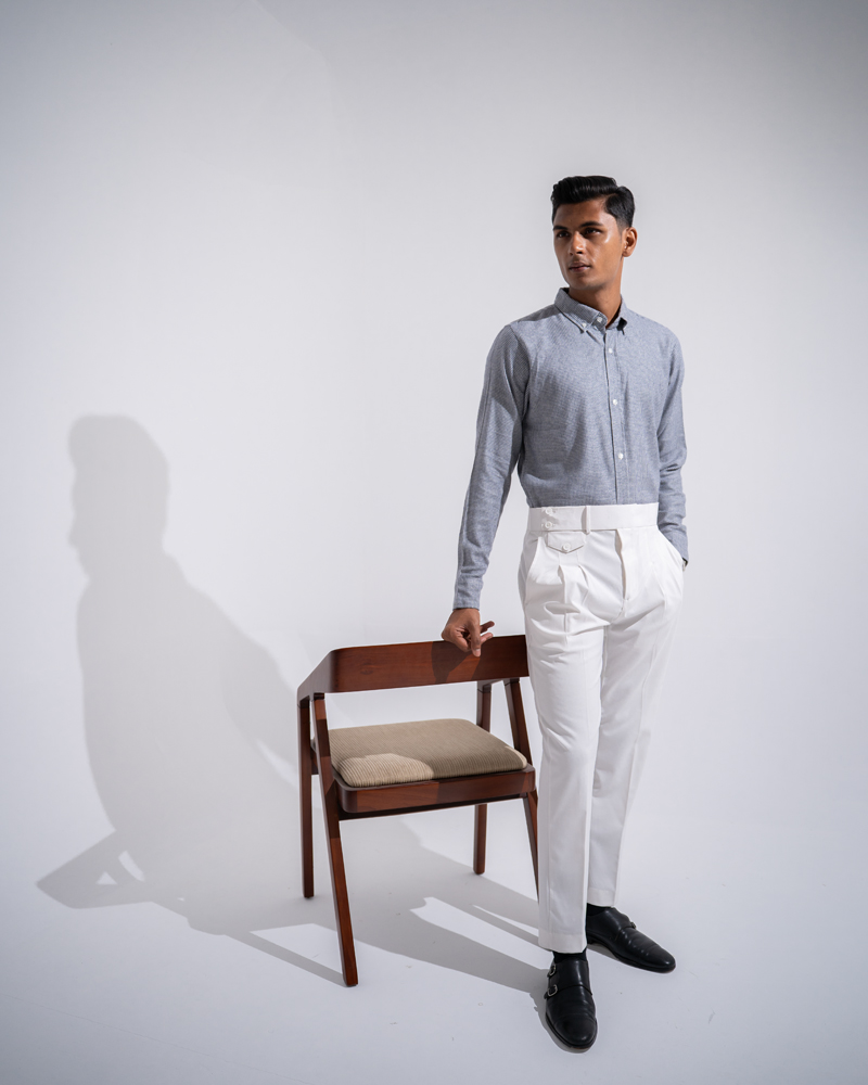 Men’s White Formal Pleated Pants - Image 6