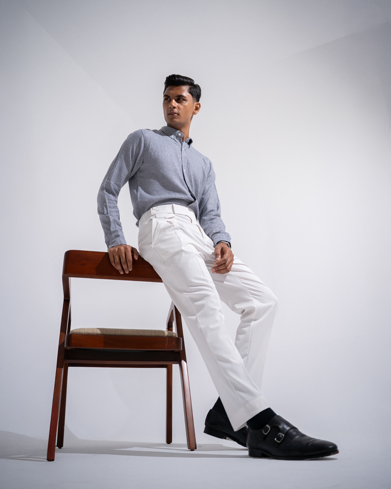 Men’s White Formal Pleated Pants - Image 8