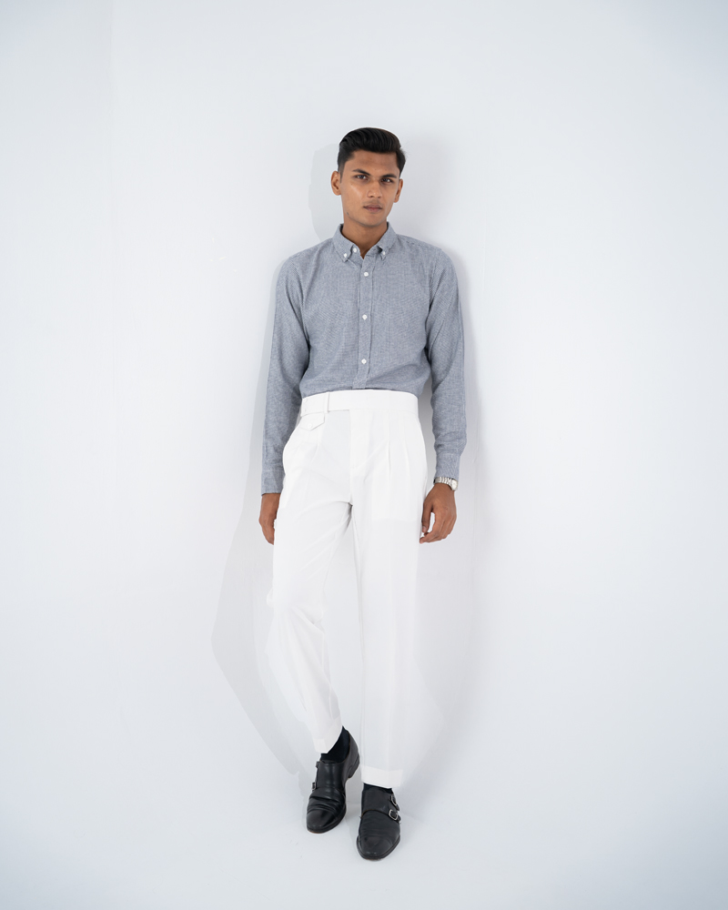 Men’s White Formal Pleated Pants - Image 9