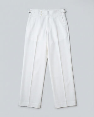 Men’s White Pleated Relaxed Gurkha Pants