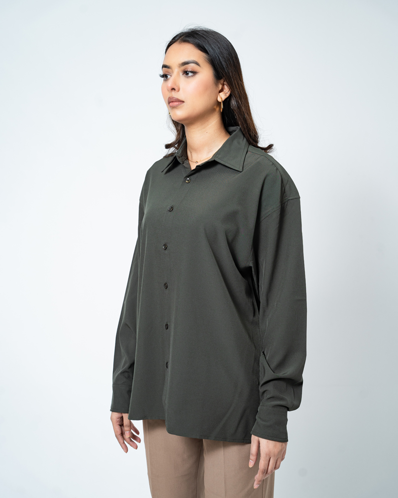 Oversized Flow Shirt in Green - Image 10