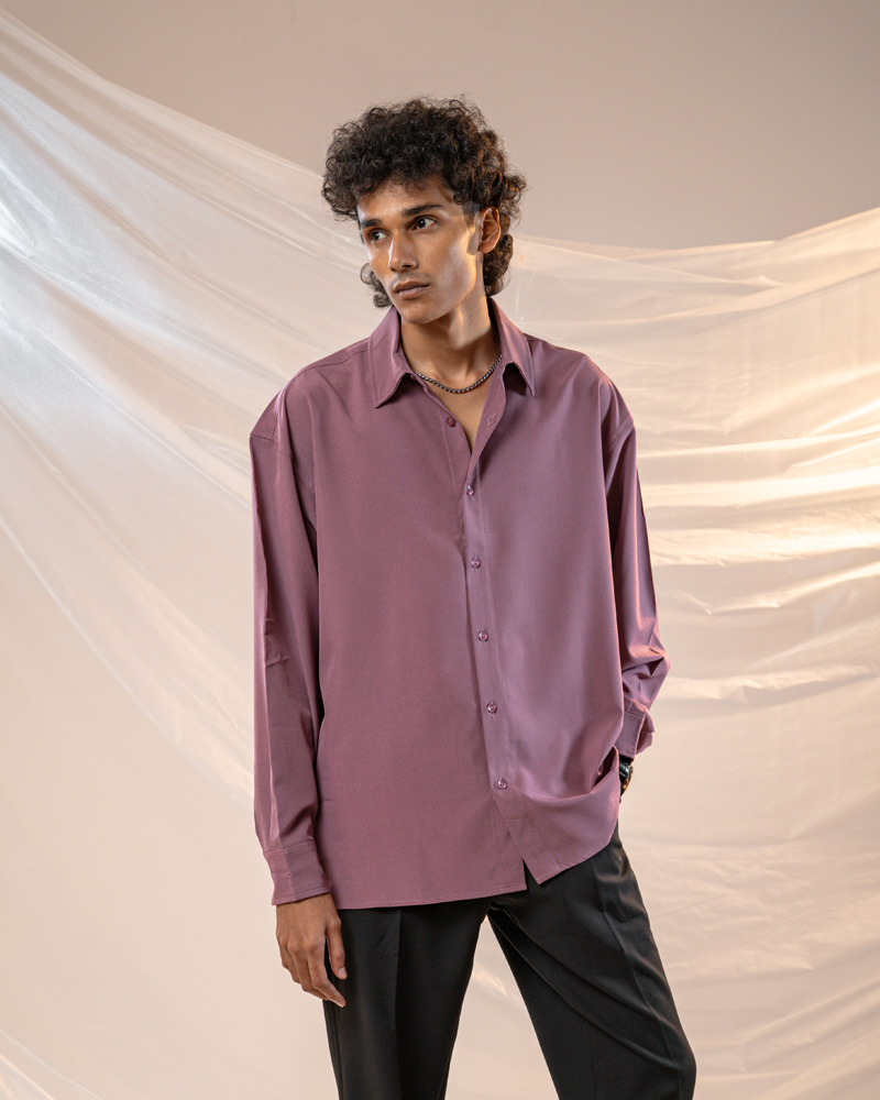 Oversized Flow Shirt in Mauve - Image 3