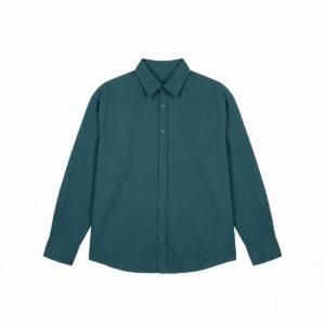 Oversized Long Sleeve Shirt in Bottle Green