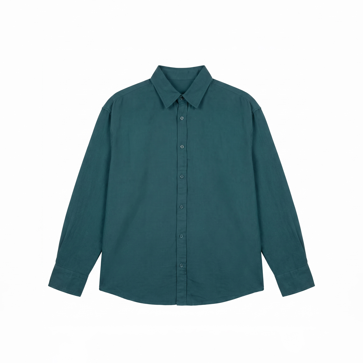Oversized Long Sleeve Shirt in Bottle Green