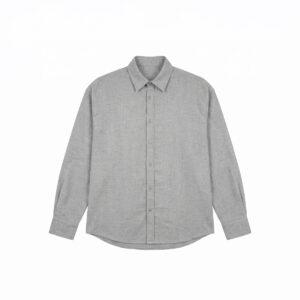 Oversized Long Sleeve Shirt in Light Grey