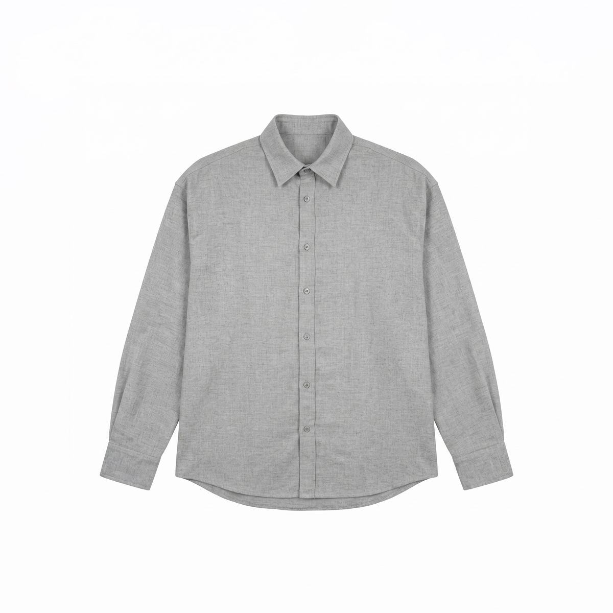 Oversized Long Sleeve Shirt in Light Grey