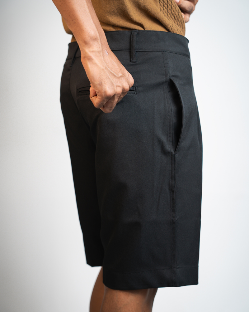 Pleated Summer Shorts in Black - Image 3