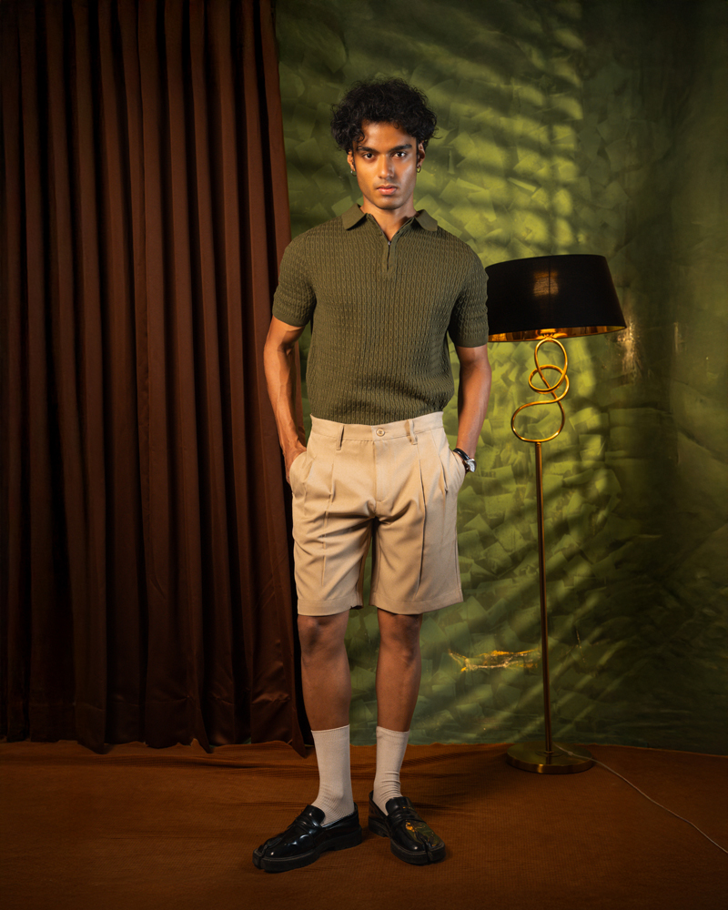 Pleated Summer Shorts in Cream - Image 5