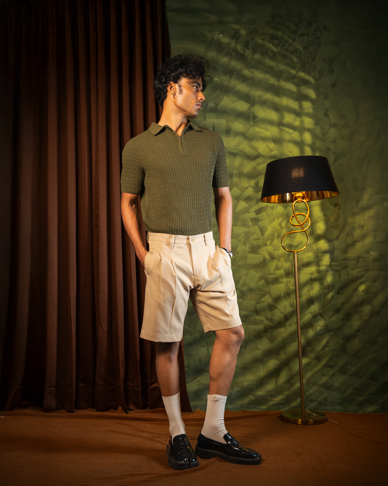 Pleated Summer Shorts in Cream - Image 7