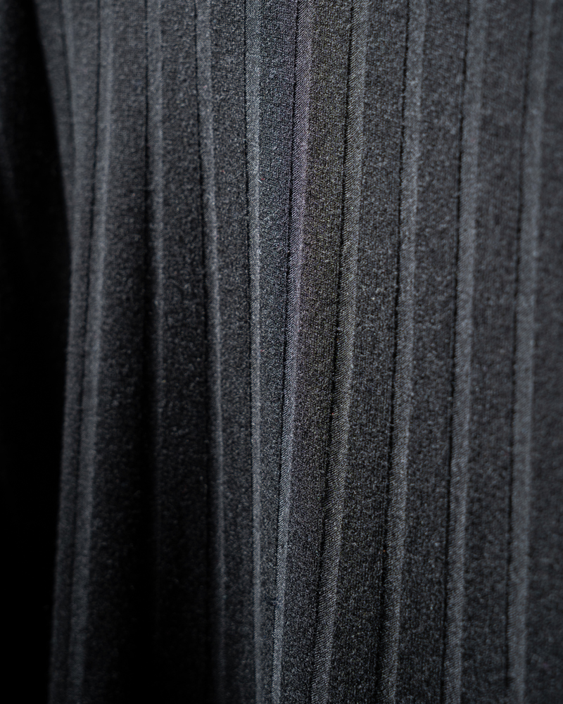 Premium Soft Textured Crewneck T-shirt in Black With Thick Lines - Image 3