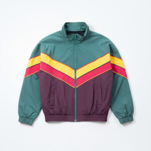 Retro Sports Jacket in Green & Purple