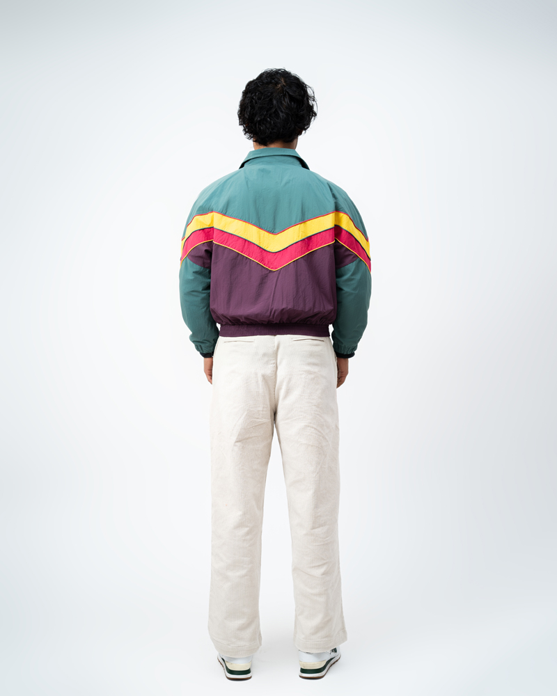 Retro Sports Jacket in Green & Purple - Image 8