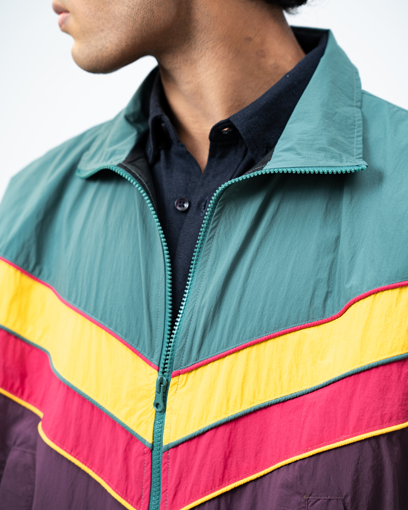 Retro Sports Jacket in Green & Purple - Image 10