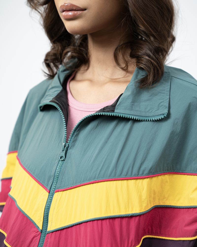 Retro Sports Jacket in Green & Purple - Image 11