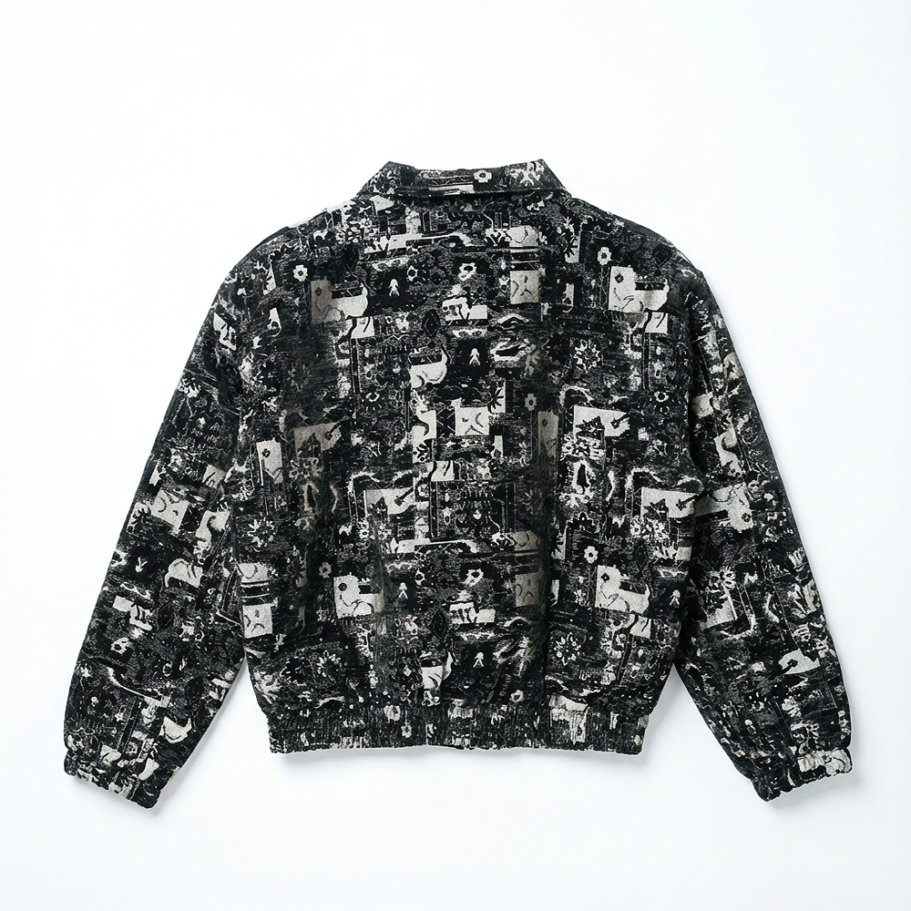 Textured Bomber Jacket in Black - Image 2