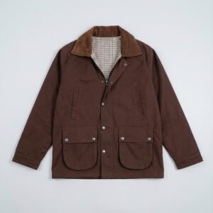 Twill Chore Jacket with Flannel inner in Brown