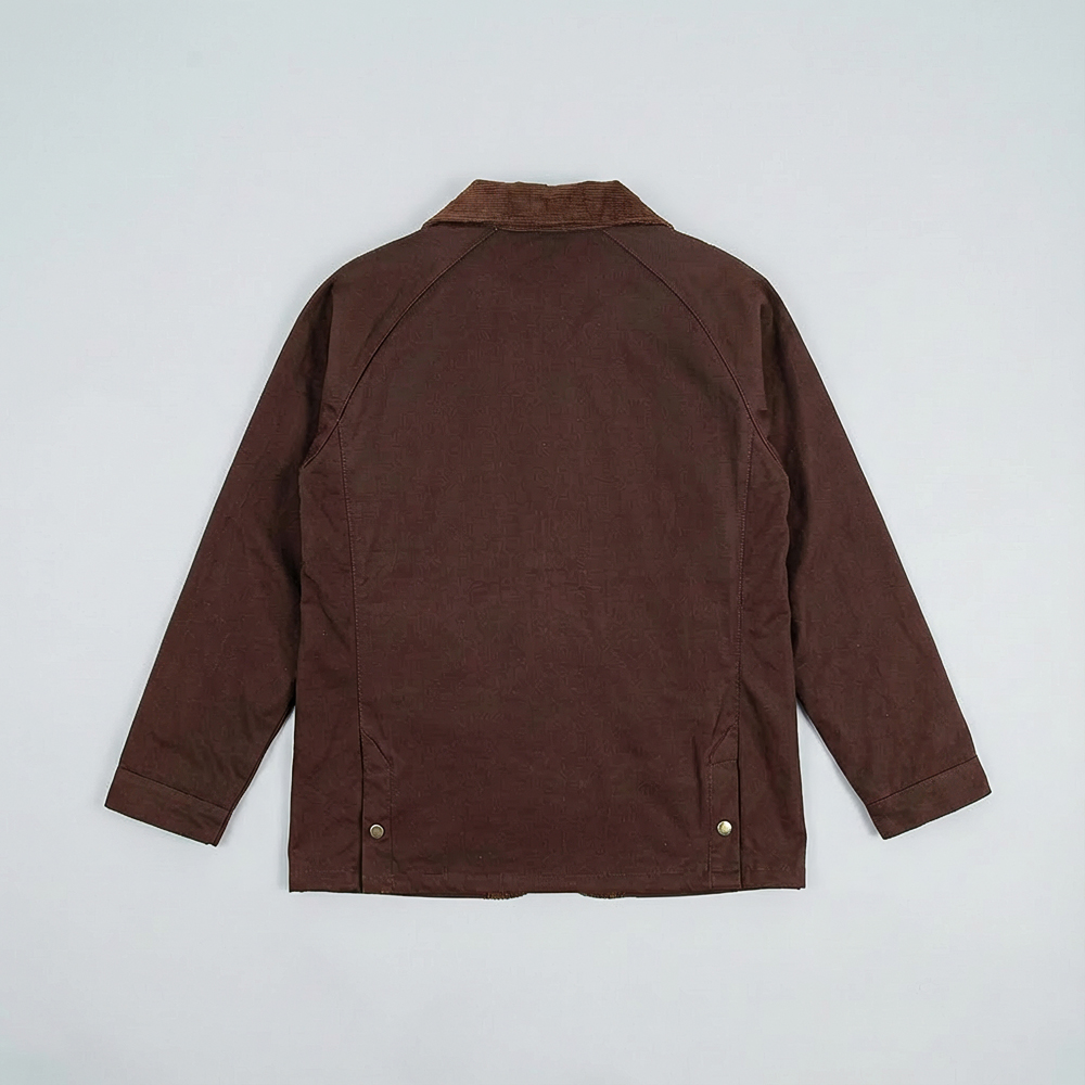 Twill Chore Jacket with Flannel inner in Brown - Image 2