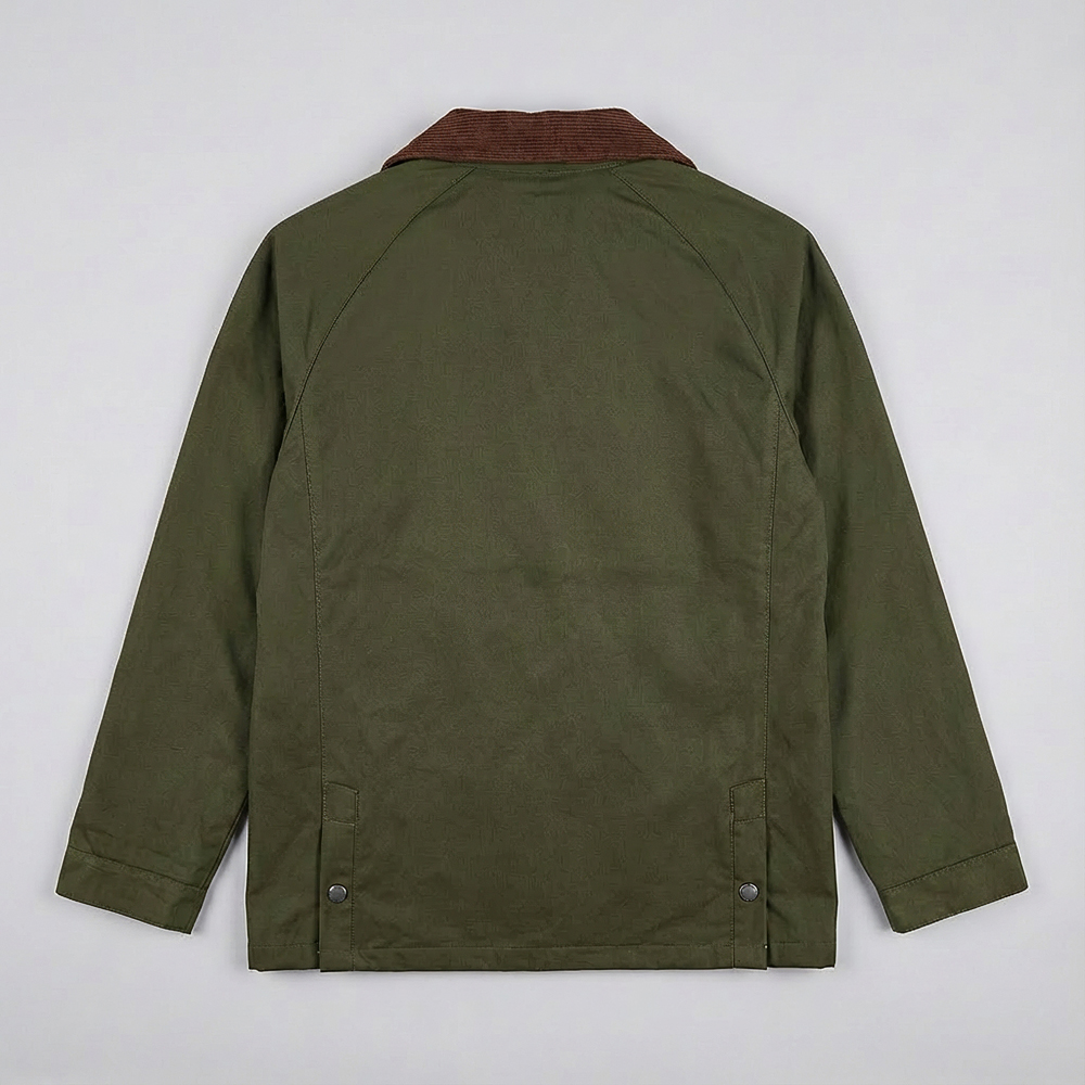 Twill Chore Jacket with Flannel inner in Green - Image 2