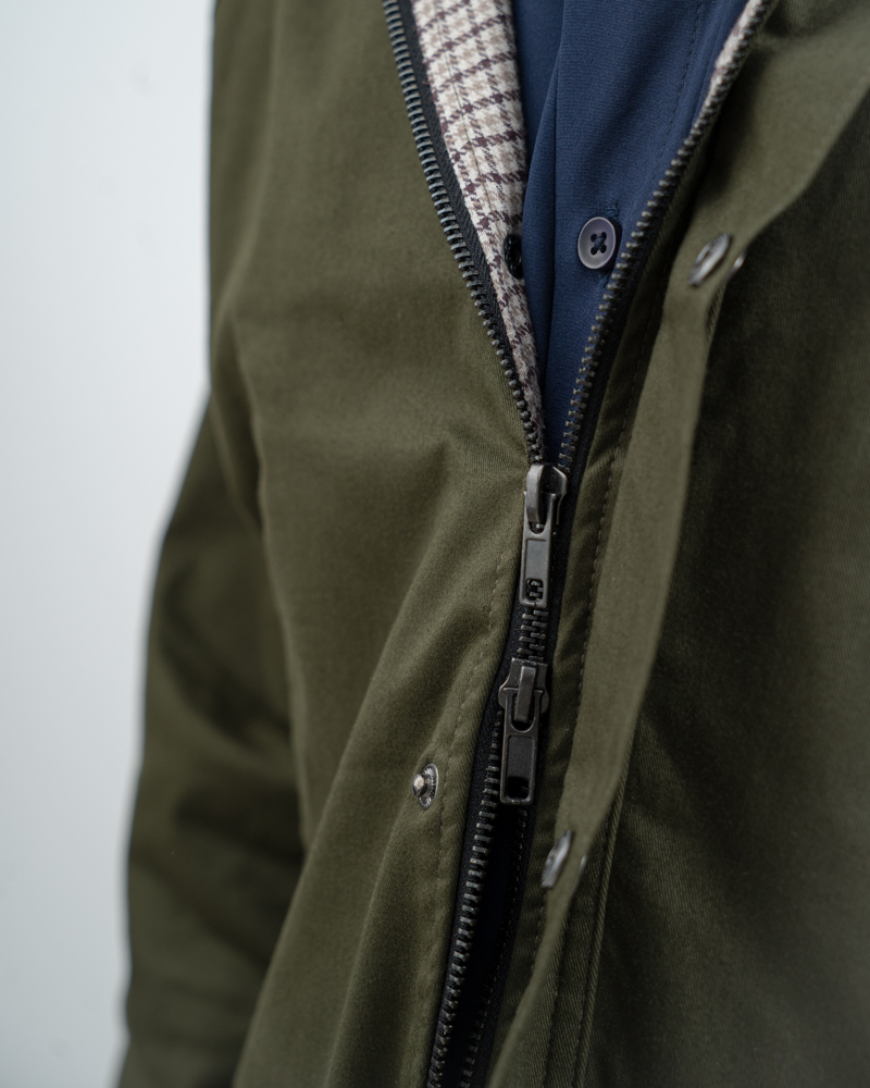 Twill Chore Jacket with Flannel inner in Green - Image 14